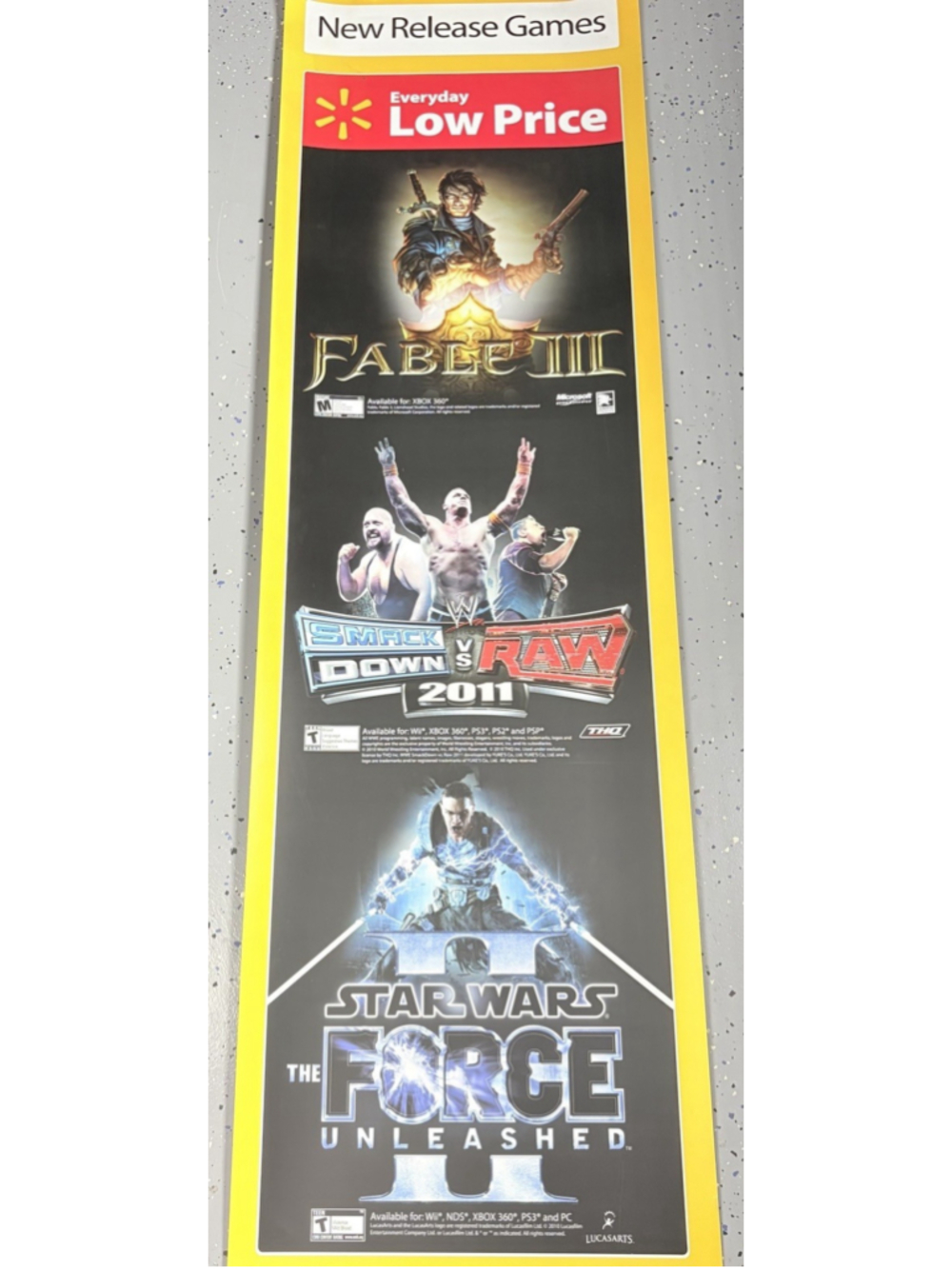 Fable III WWE SmackDown Raw 2011 Star Wars Force II PVC Game Poster 16x57